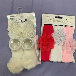 So Dorable Headbands and Booties Set